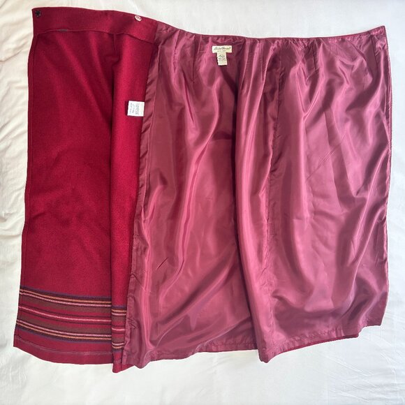 Eddie Bauer Women's Maroon (Garnet) Wool Blend Full Wrap Maxi Skirt, Size 6 - Picture 9 of 12